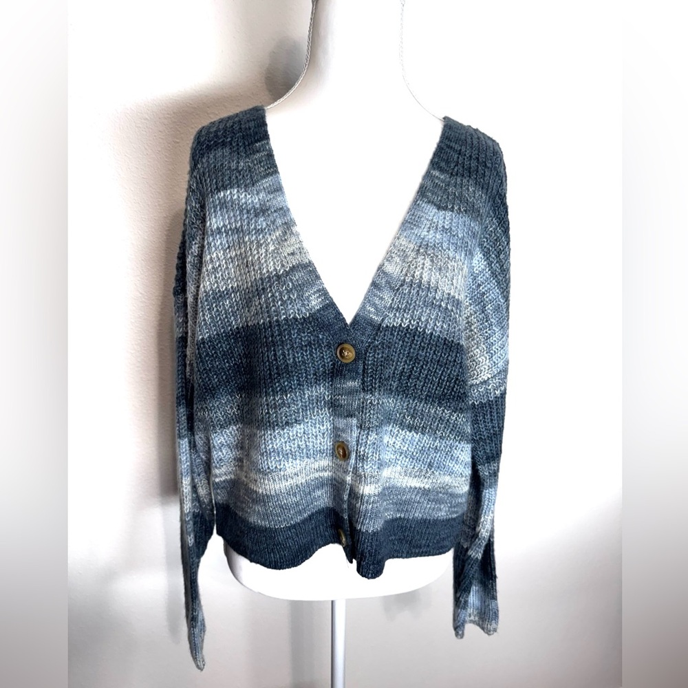 Lucky Brand Blue and Gray Women's Cardigan